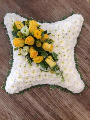 based cushion yellow rose spray