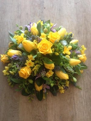 yellow posy with hints of blue